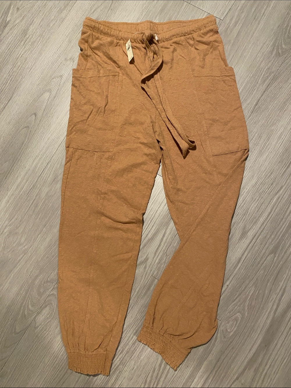aerie Cozy Drawstring Joggers in Tan Hi Rise